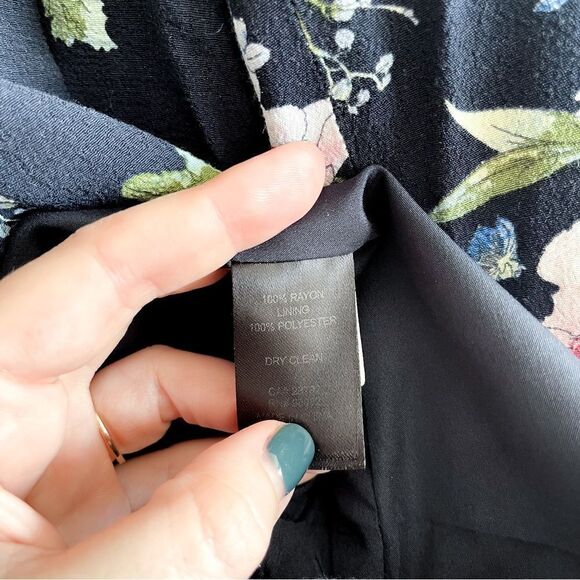 Lila Rose Floral Open Blazer Navy Blue Long Sleeve Women's XS Lined - Picture 5 of 9